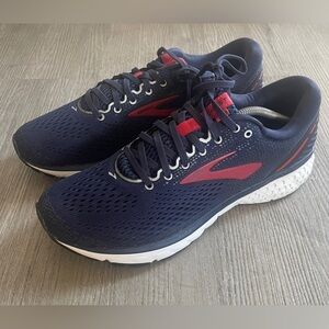 Brooks Shoes Mens 10.5 D Ghost 11 Athletic Running Sneakers 1102881D428 Blue Red